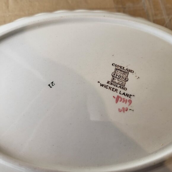 SPODE COPELAND WICKER LANE 10" OVAL VEGETABLE SERVING BOWL GUC SEE PICS "BIN H" - Picture 5 of 7